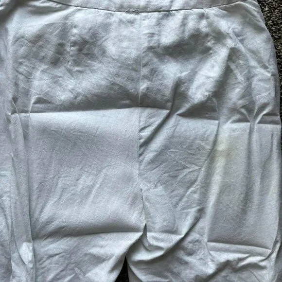 Jones New York White Linen Pants Wmn 8 Summer Wide Leg Outdoors Breathable Flowy - Picture 7 of 7